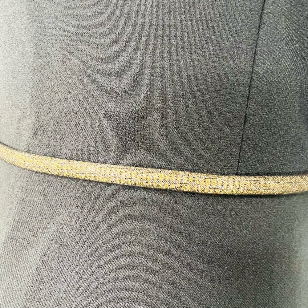 GENEVIE Black Mini Dress Gold & Sheer Bell Sleeve Dress NWT Size Small Medium - Picture 7 of 14